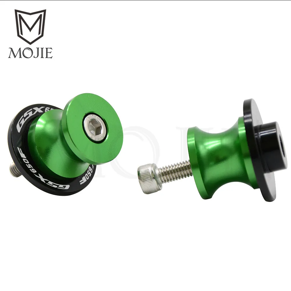 Green 8mm 8 мм ЧПУ Алюминиевый задний маятник для мотоцикла Катушки слайдер подставка для слайдеров для SUZUKI GSX650F Катана GSX 650F GSX 650 F GSX650 F 2008 - Цвет: Green 8mm