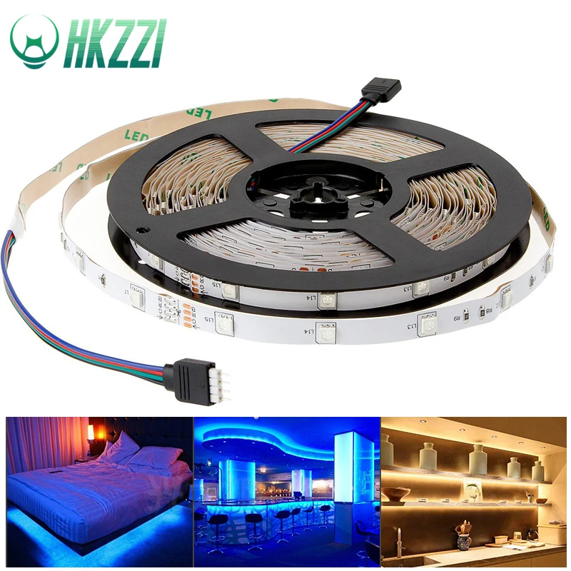 HKZZI 5M LED Strip Light SMD3528 IP65 Waterproof DC12V Roll Flexible 300LEDS RGB For TV Garden Corridor Road Livingroom | Лампы и