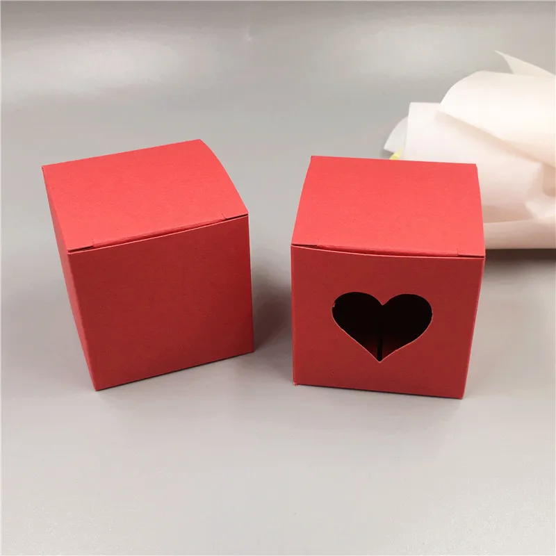 10 шт. 5x5x5 см простая крафт-бумажная коробка для свадебной вечеринки