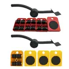 Набор инструментов для передвижения мебели, тяжелый подъемник мебели, транспортный подъемник, передвижная тележка для слайдов, 4-колесный подъемник + 1 ручка