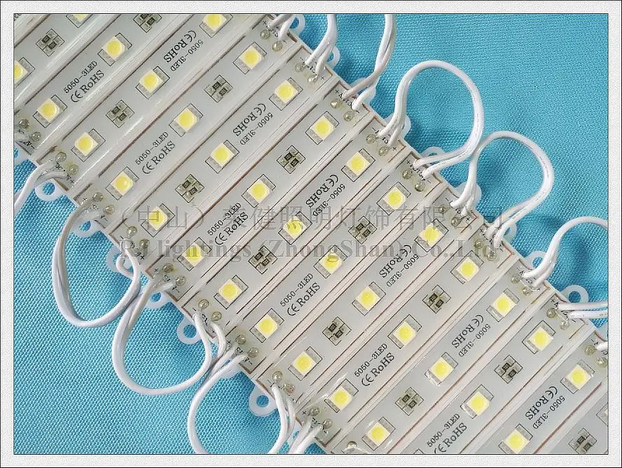 Светодиодный модуль IP65 SMD 5050 водонепроницаемый светодиодный модуль заднего света для буквенные вывески DC12V 0,72 W 3 светодиодный 75mm* 12mm 20 pcs/string