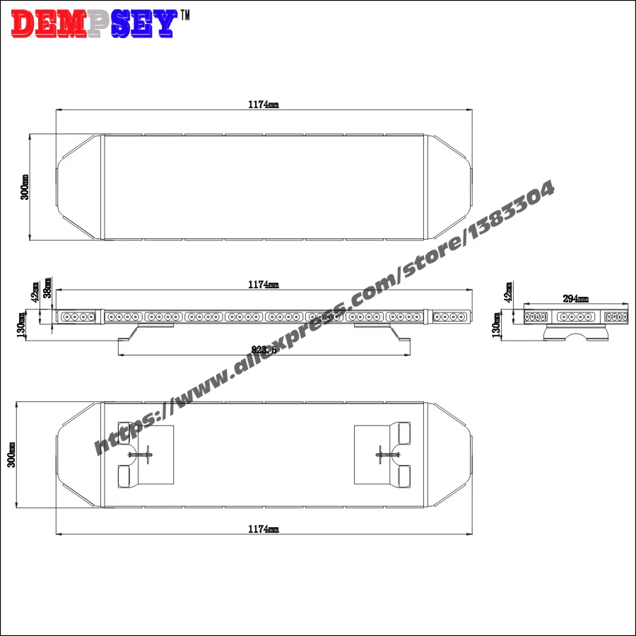 TBD-11L22 High quality Amber LED lightbar,High power LED brightness Car warning lightbar,DC12V/24V light bar,with controller-3K
