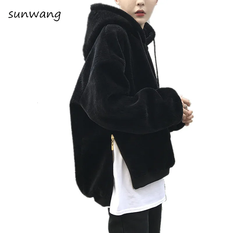 Новинка 2019 зимние розовые пальто из искусственного меха с молнией сбоку и