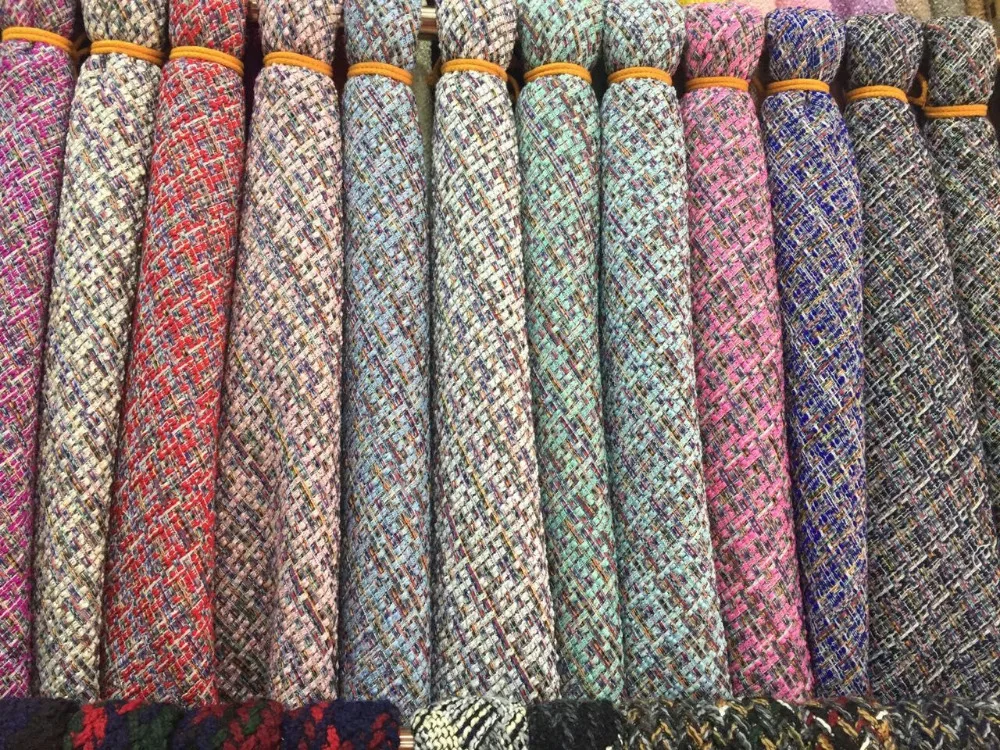 

free ship wool tweed fabric warm color soft feel weaved Needled fabrics 12 colors for choice price for 1.5 meter 150cm