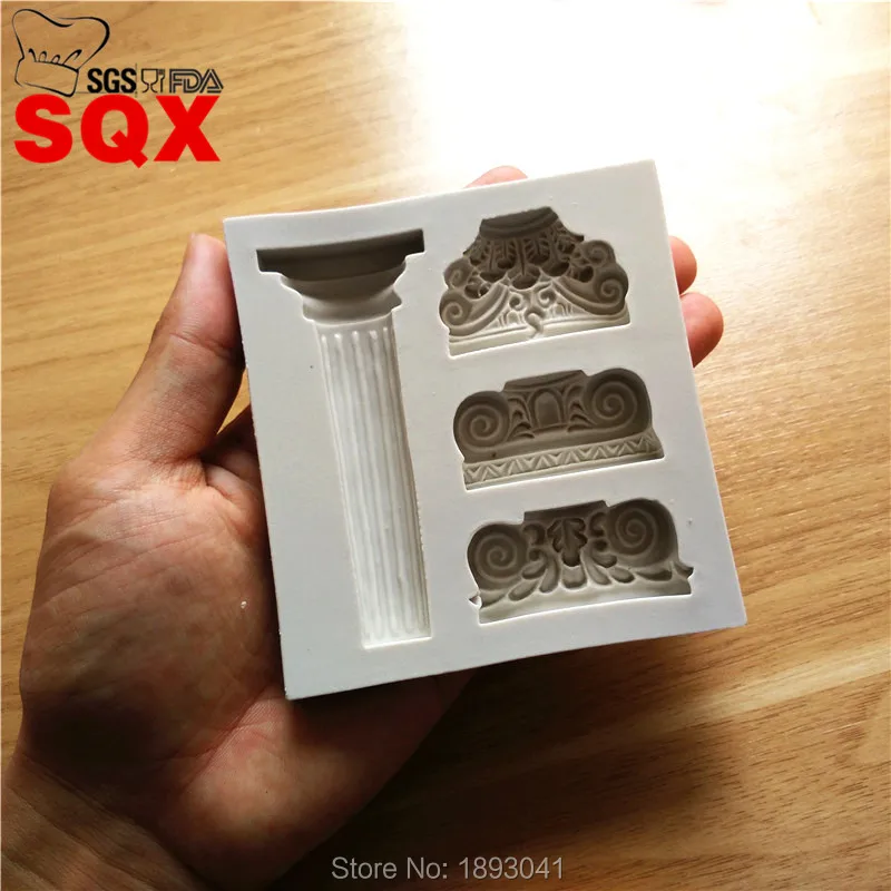 

High-quality silicone mold cake vintage European-style Roman column decorative molding around the edges chocolate mold SQ16268