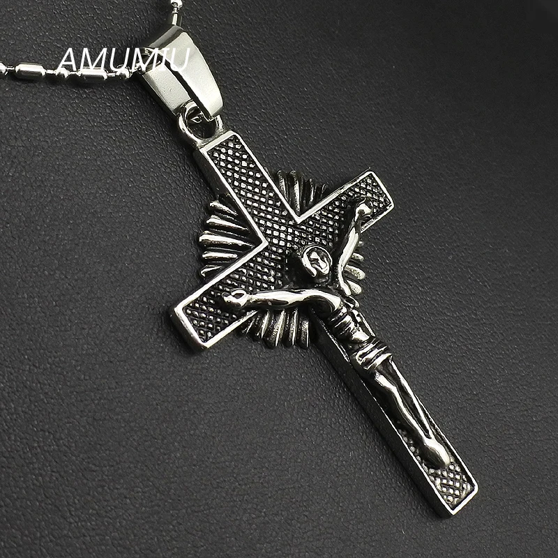 Мужской и женский кулон с крестиком AMUMIU из нержавеющей стали 316L