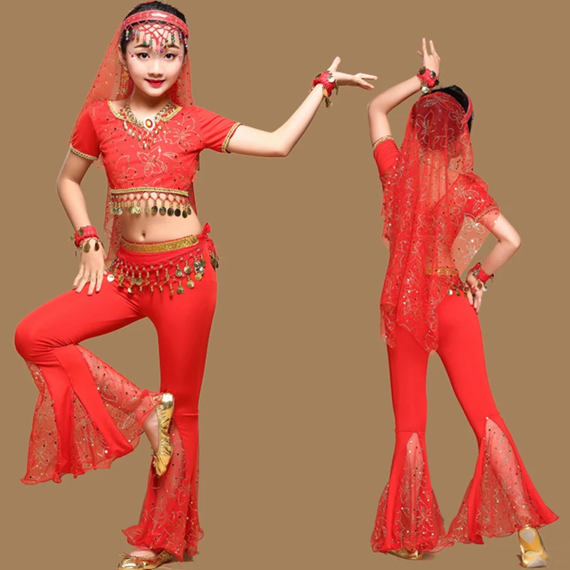 2018 Sari Dancewear детские индийские наряды Одежда Для Болливуда костюм для танца живота