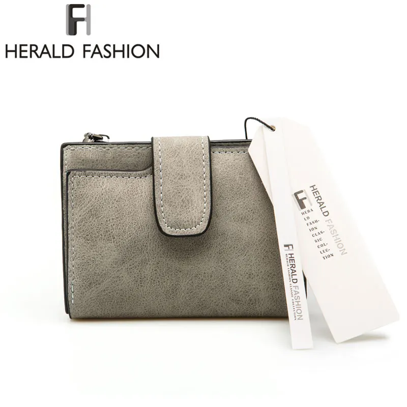 Herald Fashion Дамский кошелек с надписью на молнии укороченный однотонный винтажный