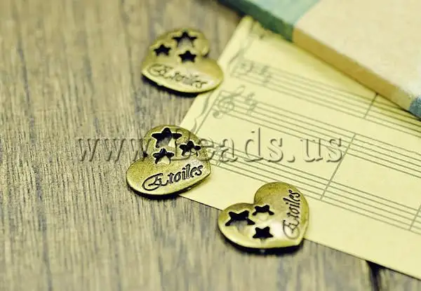 Free shipping!!!Zinc Alloy Heart Pendants Tibetan Jewelry antique bronze color plated nickel lead &amp cadmium free 15x18mm | Украшения и