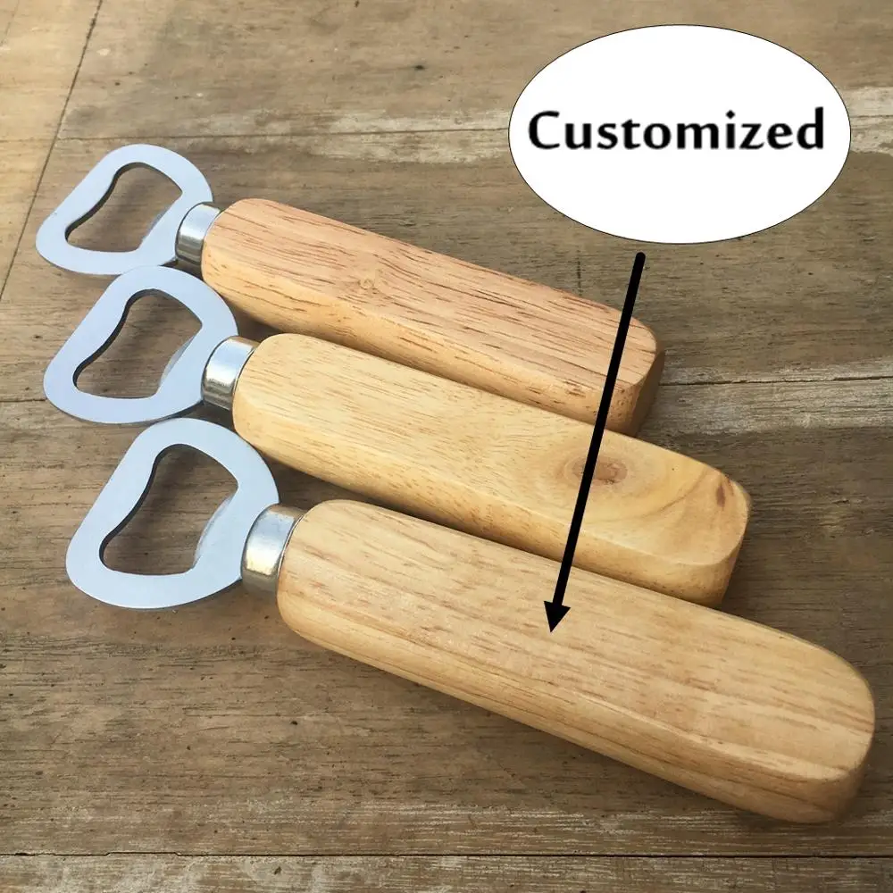 Customized Engraved Wood Beer Bottle Opener Advertising promotion Personalized name Groomsmen gifts for men wedding gift | Дом и сад