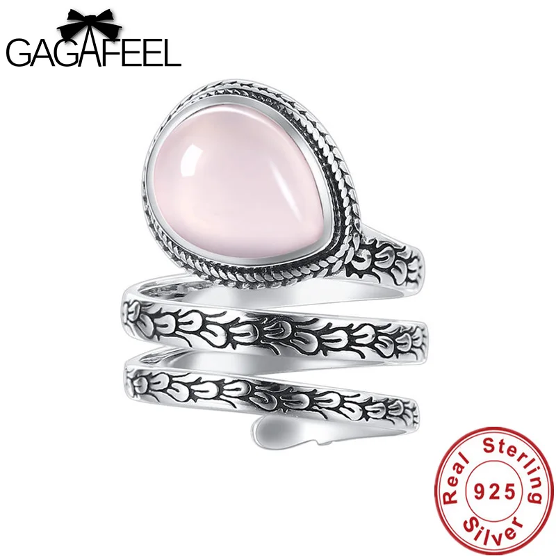 Женское кольцо из серебра 925 пробы с овальным розовым корундом|fashion rings for women|rings