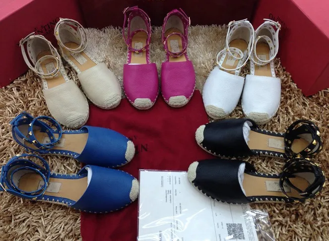 Бренд дизайнер женщины заклёпка эспадрильи обувь Разработка бренда натуральной