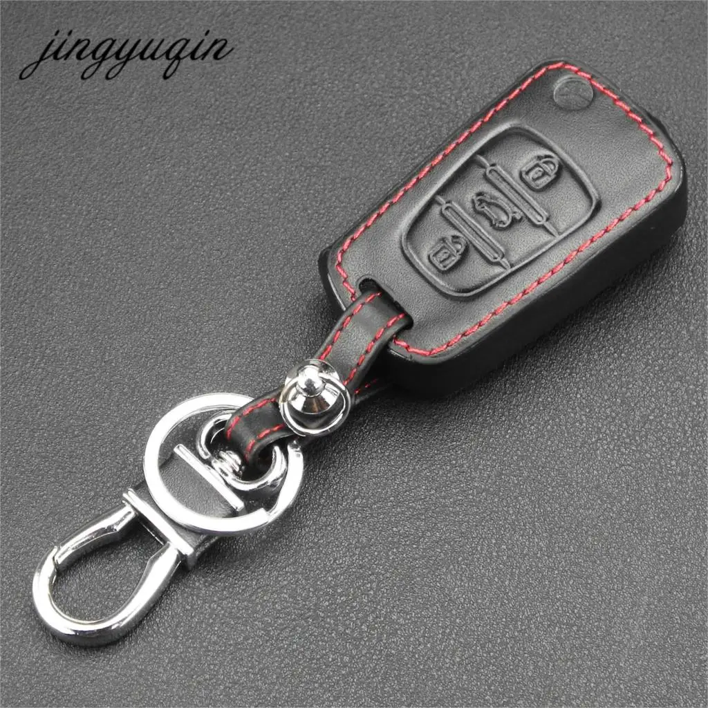 Кожаный Автомобильный Чехол книжка jingyuqin для Hyundai i30 Verna Veloster KIA K2 K5 Picanto Rio