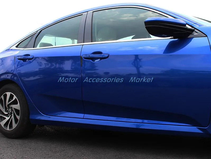 Новинка 8 шт. хромированная нижняя оконная накладка из нержавеющей стали для Honda