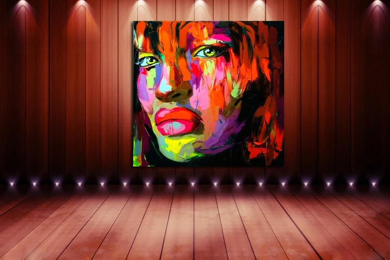 

Handpainted Colorful Wall Art Modern Abstract Pictures Oil Paintings Home Decor High Quality Pictures Fashion Girl Home Decor