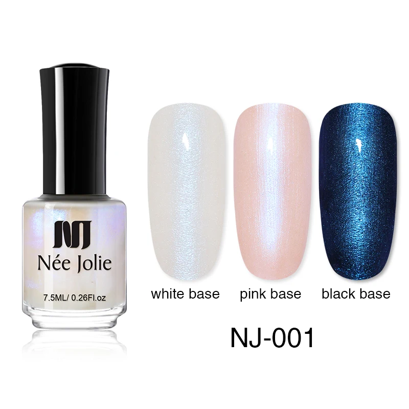 7.5ML Glimmer 001 NEE JOLIE 7,5 мл 3,5 мл зеркальная оболочка лак для ногтей мерцающий перламутровый стойкий лак для ногтей Быстросохнущий лак для ногтей - Цвет: 7.5ML Glimmer 001