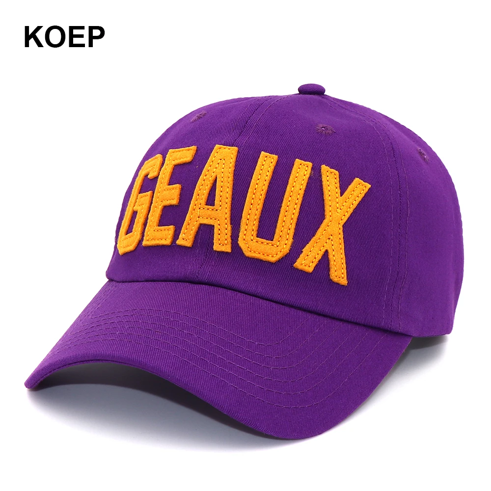 Новинка 2021 хлопковая бейсболка KOEP с вышивкой GEAUX Снэпбэк Кепка надписью s
