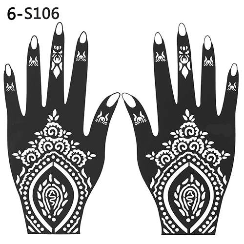 2 шт хна Трафаретный временный татуировка на кисть тело Искусство стикер