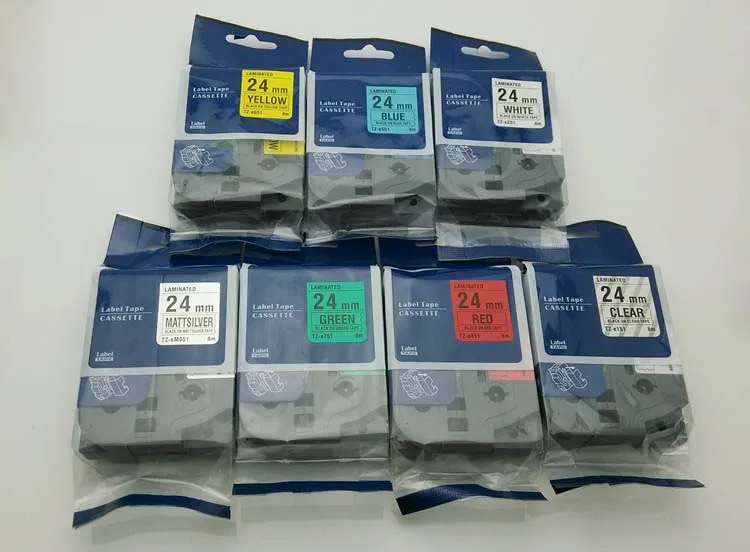 

1'x23' black on white tape 24mm TZ155 TZ-155 TZe155 Compatible brother P-touch TZ Tze label tape ribbon cassette