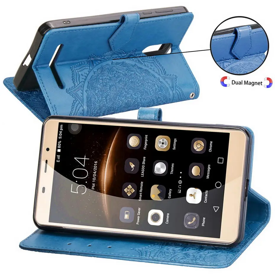 Роскошный чехол из искусственной кожи для Leagoo M8 3D Мандала тиснение Флип Бумажник