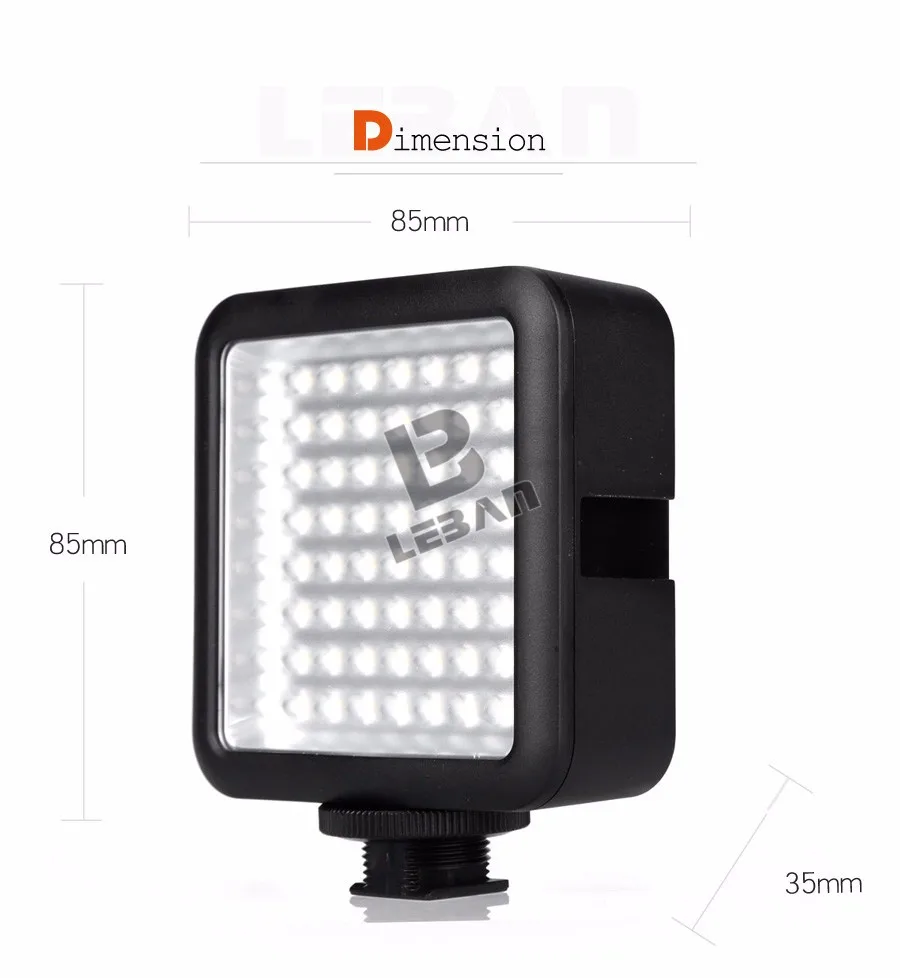Godox LED64 5500~ 6500K видео светильник профессиональный универсальный для макросъемки фотожурналистов видеосъемка