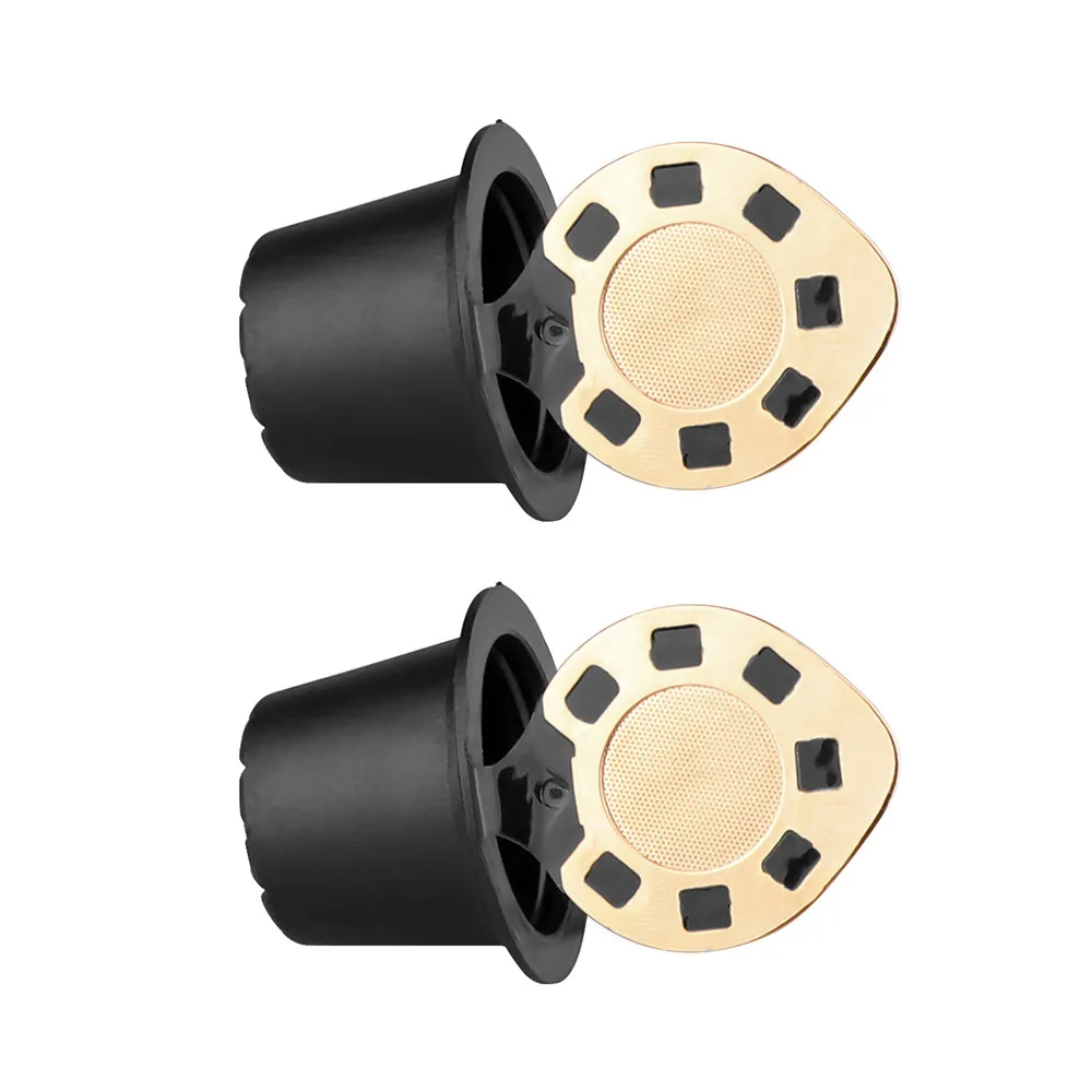 2 шт 24K золото многоразовые кофейные капсулы из нержавеющей стали капсульные