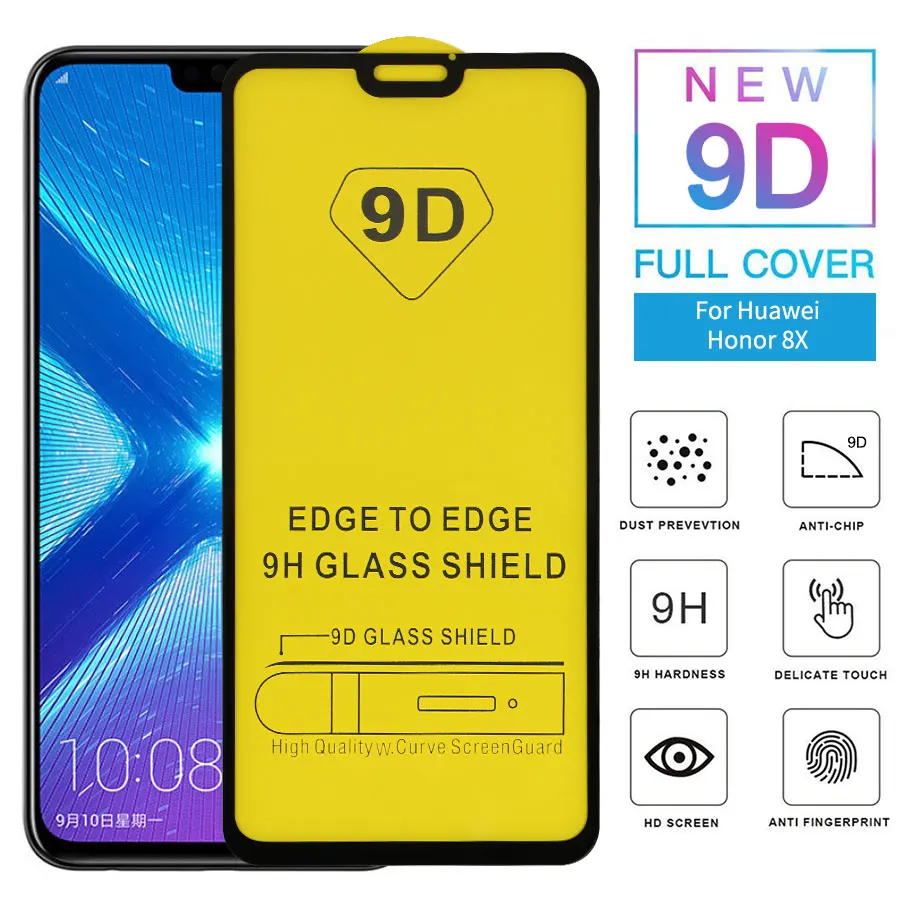 9D полностью наклеиваемая поверхность закаленное Стекло для huawei Nova 3 3i 4 Y7 Y9 с