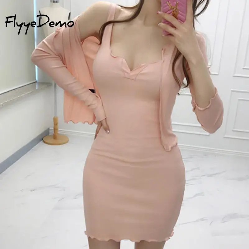 Комплект из 2 предметов Новинка весна лето 2020 Модный женский топ V образный вырез