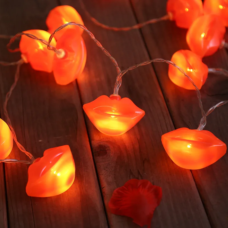 Новинка 10 м 100Led сексуальные красные губы гирлянды для вечеринки светодиодные