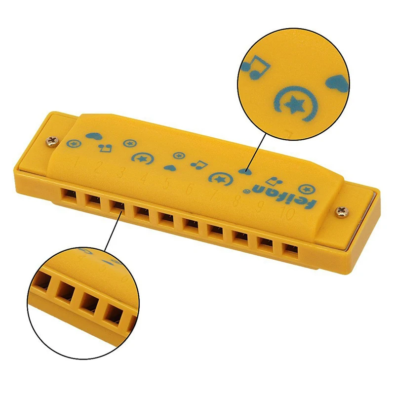 Губная гармошка 10 отверстий Забавный музыкальный инструмент игрушка для детей