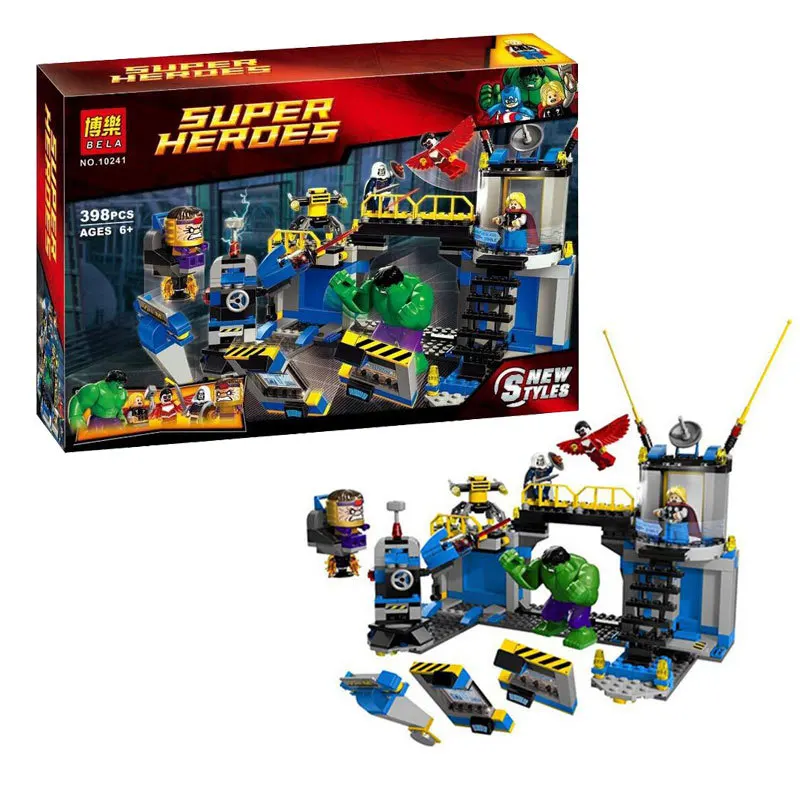 Мстители Невероятный Халк laboratorio de Smash Thor nino modelo DIY строительные блоки juguetes compatibles