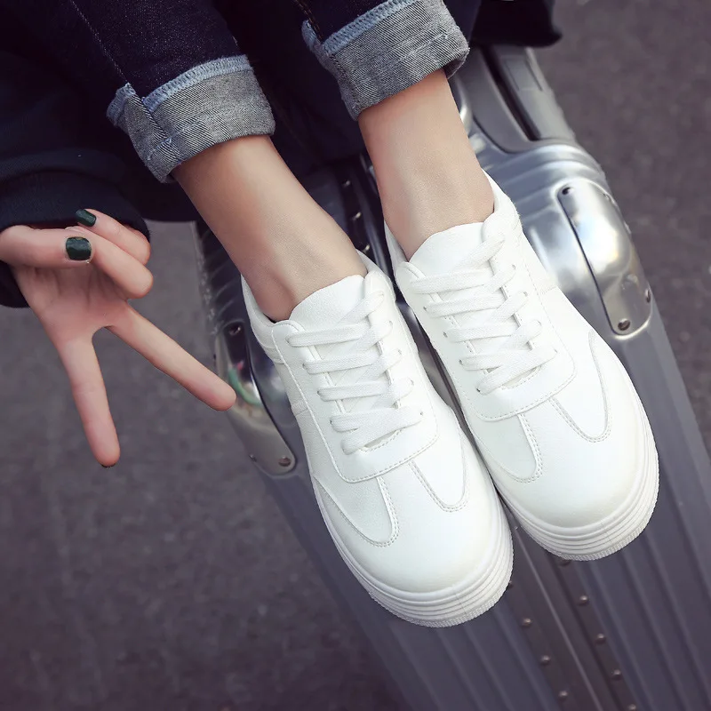 Summer White Women Running Shoes Color Lace Up PU Flats Breathable Durable Walking Sports Multiple Styles | Спорт и развлечения