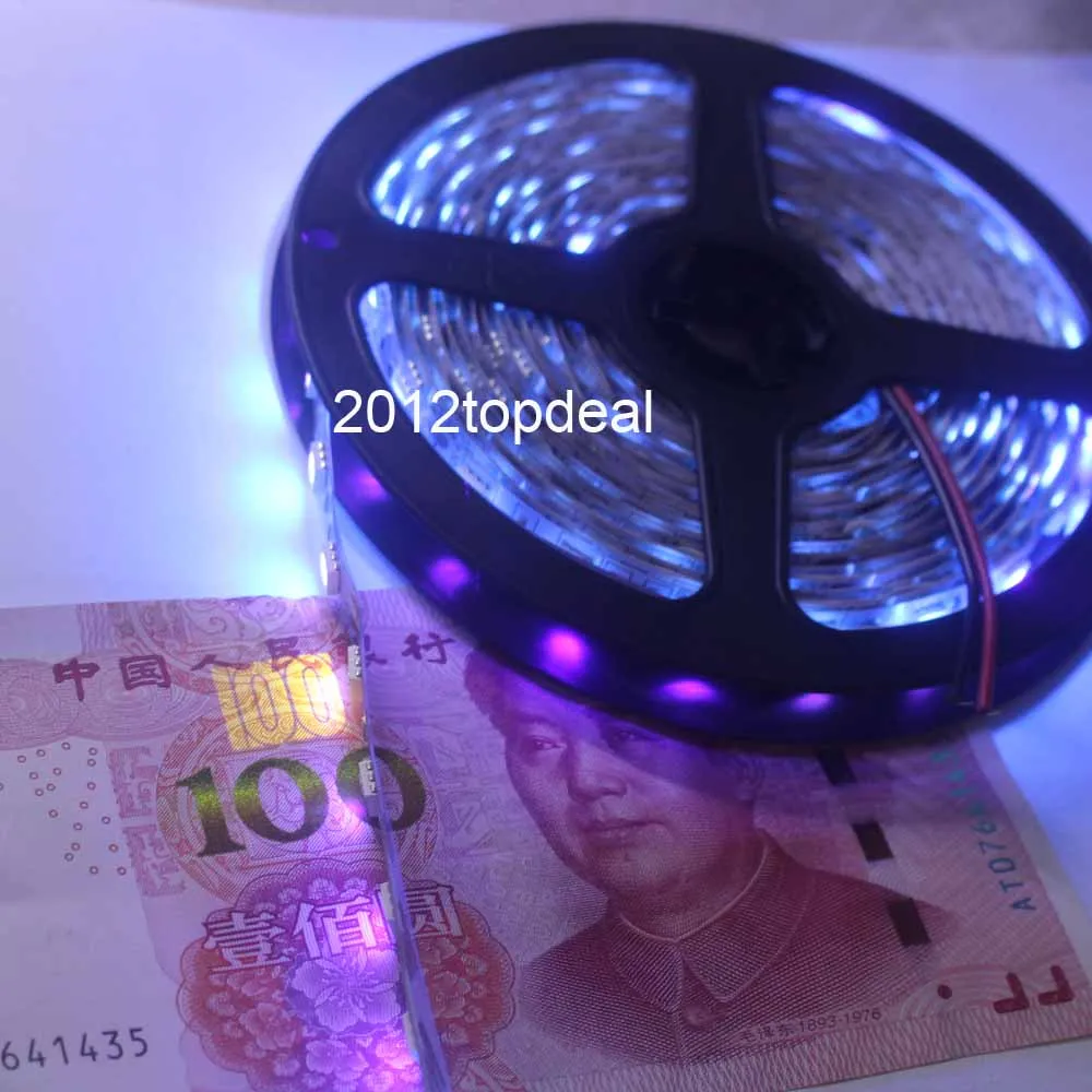 12 В УФ ультрафиолетовая 395 5050 нм Светодиодная лента черный светильник 3528 SMD 60