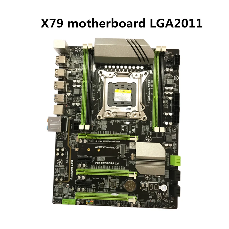 X79 материнская плата LGA2011 ATX USB3.0 SATA3 PCI-E NVME M.2 SSD Поддержка регистрации и ecc памяти и процессор Xeon E5