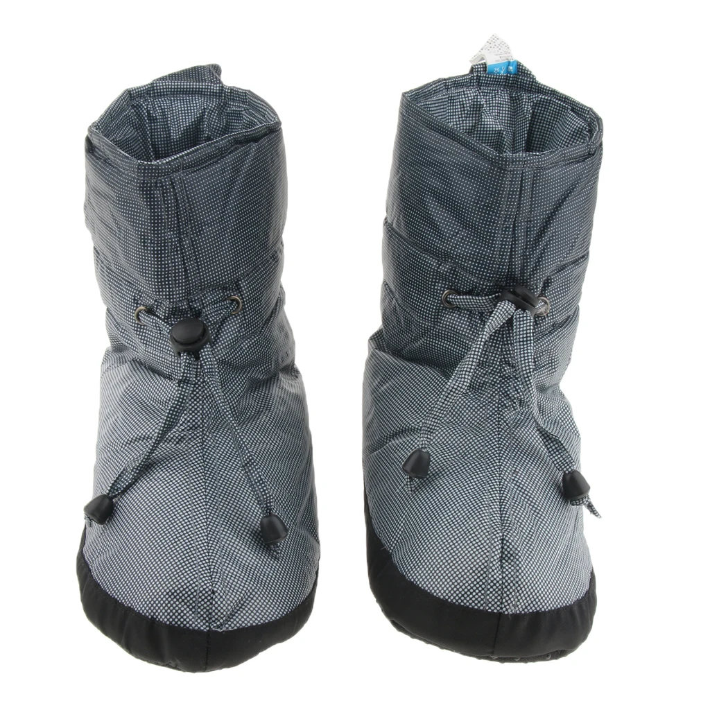 Light Gray 25cm Мужские и женские походные тапочки на утином пуху; мягкие ультралегкие зимние теплые носки без застежек; ботинки; теплые носки - Цвет: Light Gray 25cm