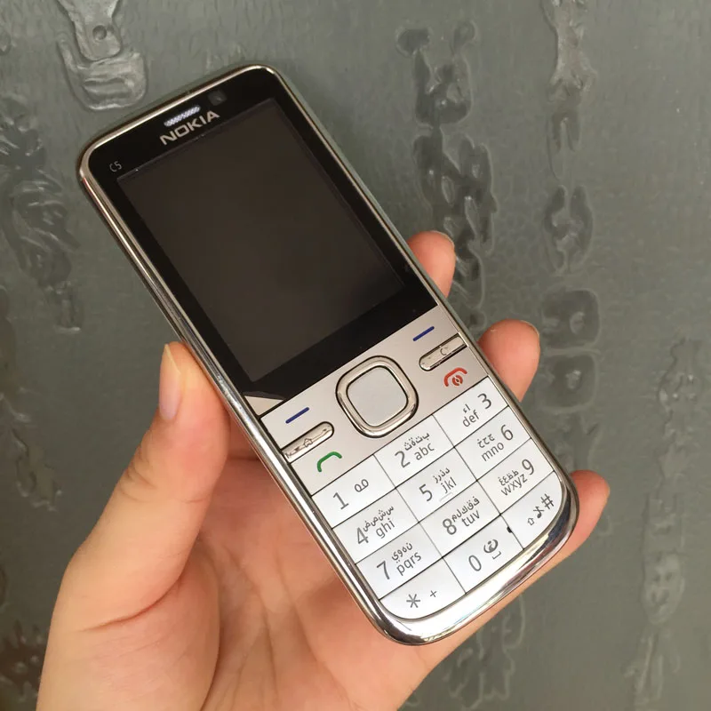 NOKIA C5-00 C5 мобильный телефон разблокированный иврит Арабский Русский Клавиатура Восстановленный мобильный телефон
