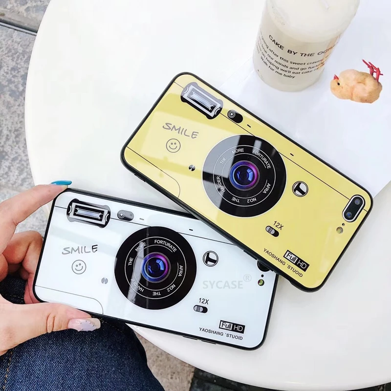 SYCASE персональная камера Стекло чехол для iPhone x 7 8 плюс 6 6s все включено мужчины и