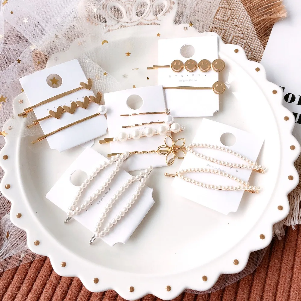 Женские заколки в корейском стиле для волос девушек из сплава, с цветами веточек, с креплением на боковой зажим, аксессуары для волос - новинка 2019 года, 2 шт. в паре.