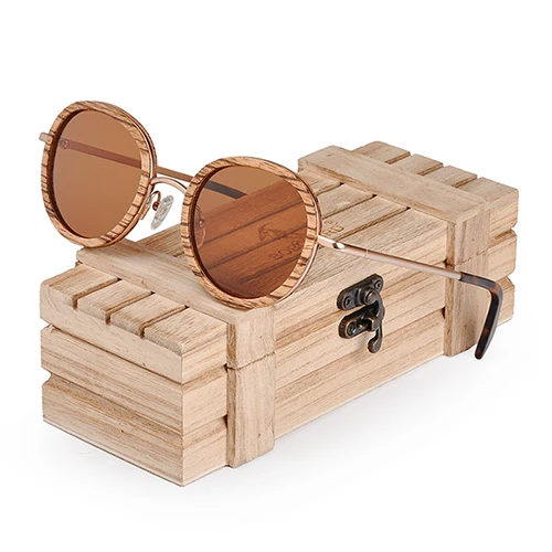 AG027b BOBO BIRD, дизайн, деревянные солнцезащитные очки, кошачий глаз, Полароид, линзы с металлическими ножками для мужчин и женщин, Подарочная коробка, OEM J-AG027 - Цвет линз: AG027b