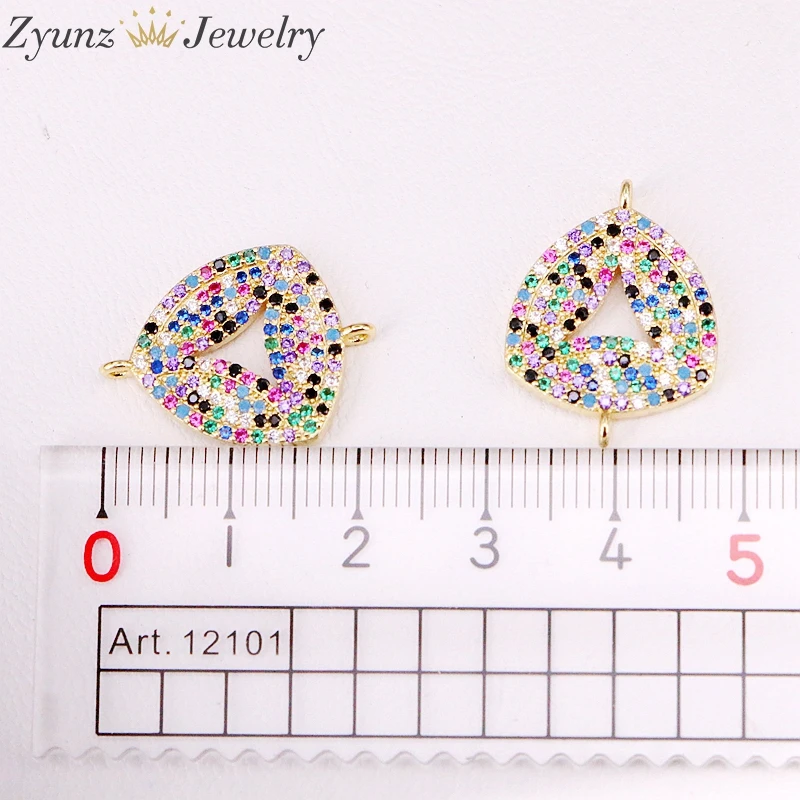 

10PCS, Fashion Colorful Crystal Zirconia Geometric Connector Bracelets Femme Jewelry