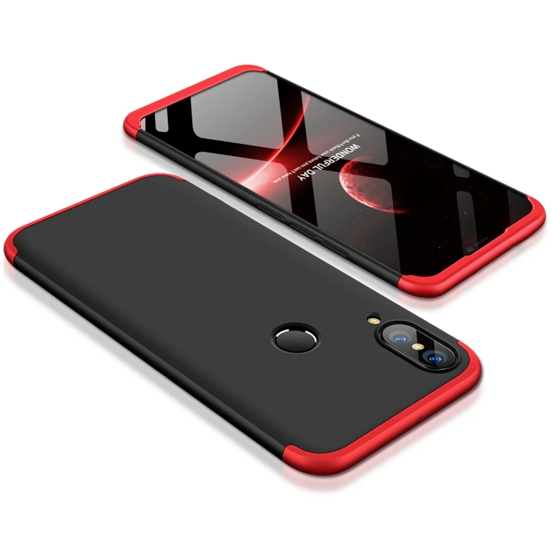 Red Black Для Huawei P20 lite случае P20 Lite твердый переплет ПК Матовая 360 полная защита бампер чехол для Huawei P20 Lite nova/3e задняя крышка - Цвет: Red Black