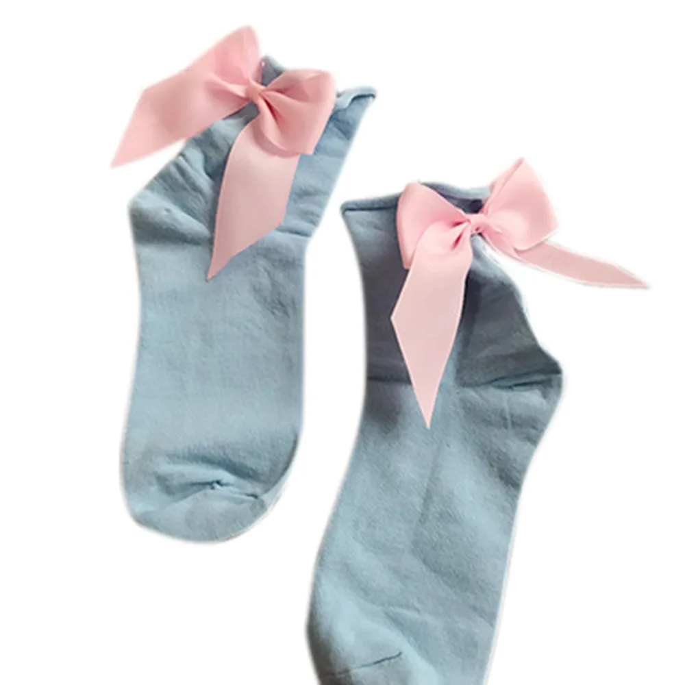 1 пара летних носков с большим бантом и лентой на каблуке летние носки простые