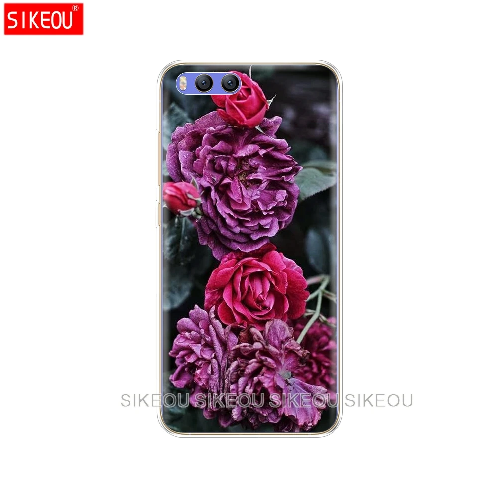 Силиконовый чехол для Xiaomi Mi 8 8SE A1 A2 lite 5 5S 5X 6 Mi5 MI6 NOTE 3 MAX Mix 2 2S фиолетовый летний пион