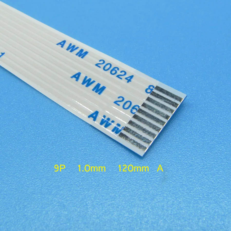10 шт. 9 pin FFC FPC плоский гибкий кабель 1 0 мм шаг длина вперед 120 ленточный AWM 20624 80C 60В