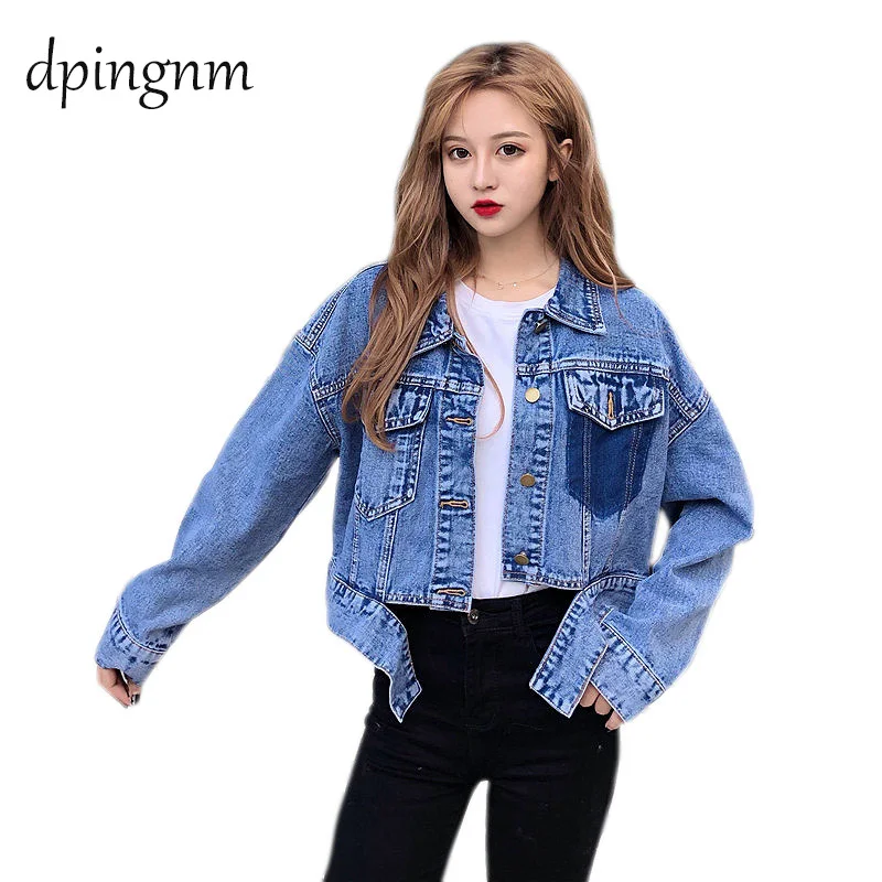 Новая свободная повседневная куртка Харадзюку С Длинным Рукавом и карманами