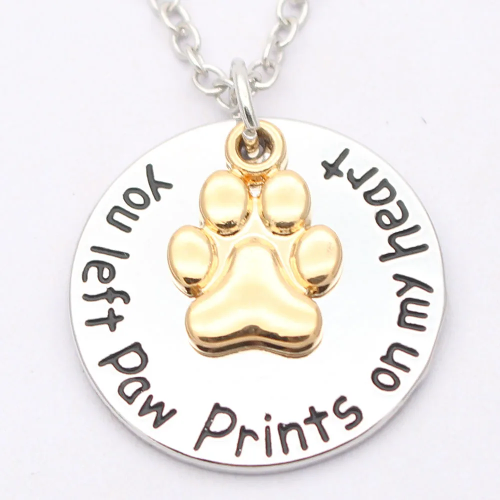 

Dog Paw Claw Print Tag Pendant Necklace Healing Heart Letter Necklace Pet Keepsake Jewelry Best Friends Pendant Gifts
