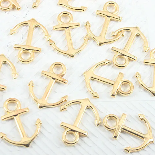 

52pcs gold tone 2sided anchor design charms EF0484-G