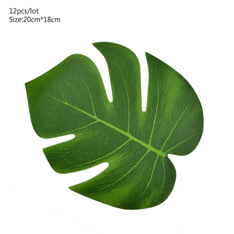 Искусственные растения Monstera пластиковые тропические листья пальмы для свадьбы дома и сада украшения фотографии декоративные листья - Цвет: 12pcs 20x18cm