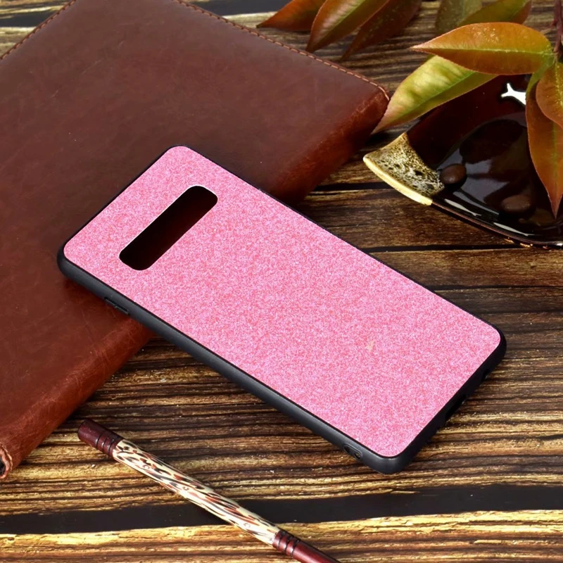 Блестящий Жесткий ПК + ТПУ кожаный чехол для Samsung S10 S10e A50 A30 A10 A20 M30 M20 M10 блестящие