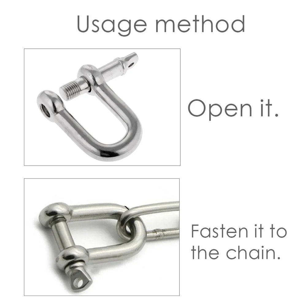 2 шт. 304 нержавеющая сталь Якорная Скоба лук такелаж с штифт хомутом кольцо